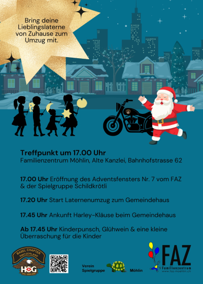 FAZ - Besuch der Harleykläuse auf dem Gemeindehausplatz FAZ - Besuch der Harleykläuse auf dem Gemeindehausplatz