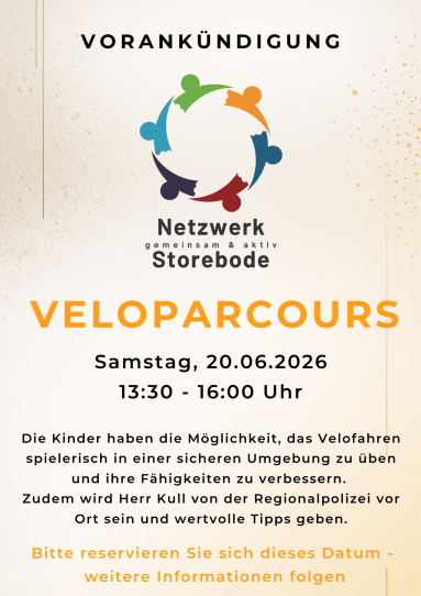 Veloparcours: Samstag, 20.06.2026
